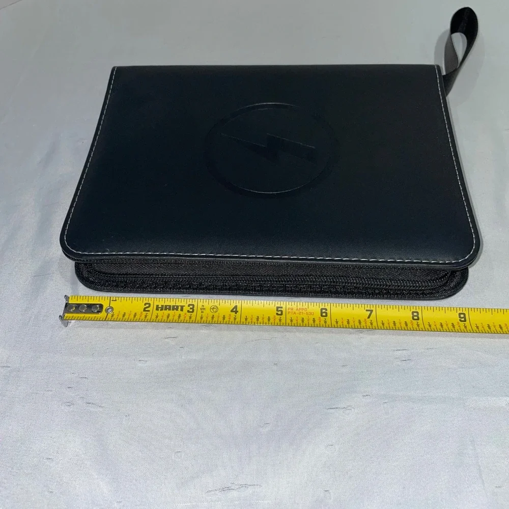 Black Lightning Bolt 4-Pocket Trading Card Binder Zippered 3-Ring Portfolio Case
